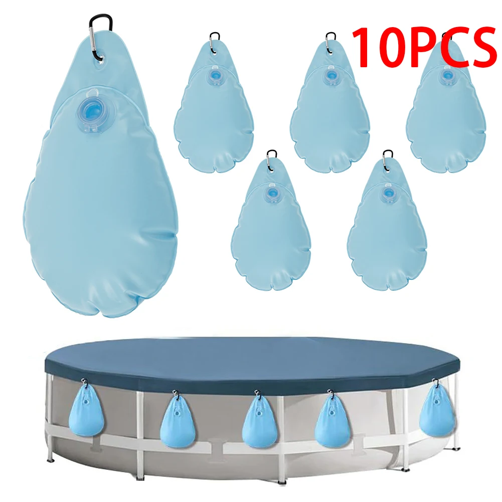 10 Stück Pool-Abdeckungsgewichte mit Haken, auslaufsichere Schwimmbadabdeckung, Hängetasche, PVC, robust, für oberirdische Pools Image