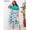 Abito lungo estivo taglie forti Abito da donna con stampa floreale floreale patchwork Moda volant Abiti da donna Abito da donna a pieghe allentato casual