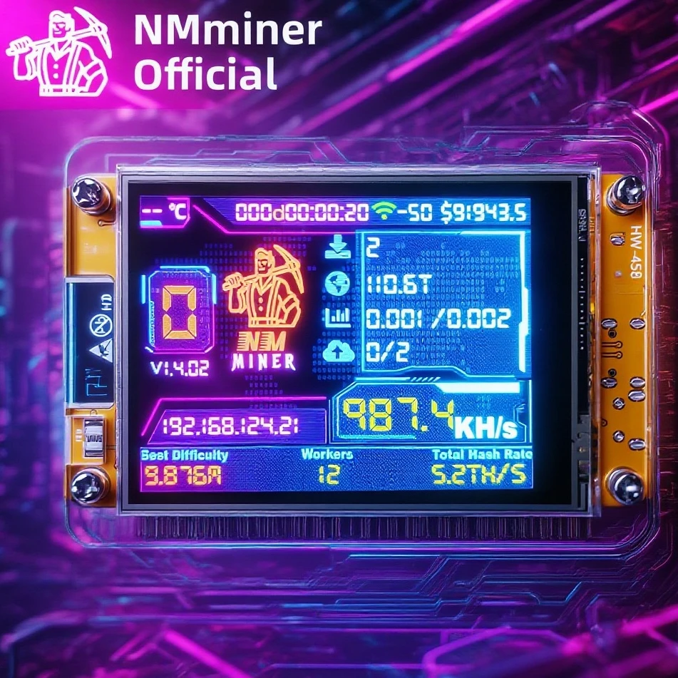 NMMiner NerdMiner CYD Hashrate 960KH/s 2,8 Zoll Günstiges Yello Display Lucky Miner ESP32-2432S028 Krypto Solo Lottery Bitcoin DROOM Image