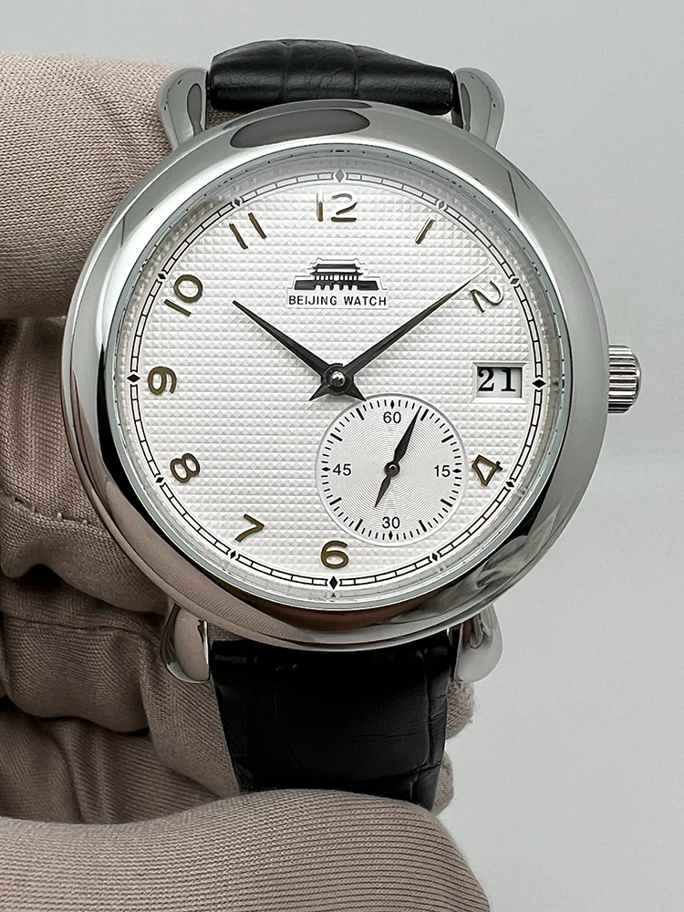 Vintage Peking Uhr Automatische 38mm Kleid Uhr Männer Mechanische Armbanduhren Retro Antike Klassische Sub-zifferblatt Uhren Wasserdicht