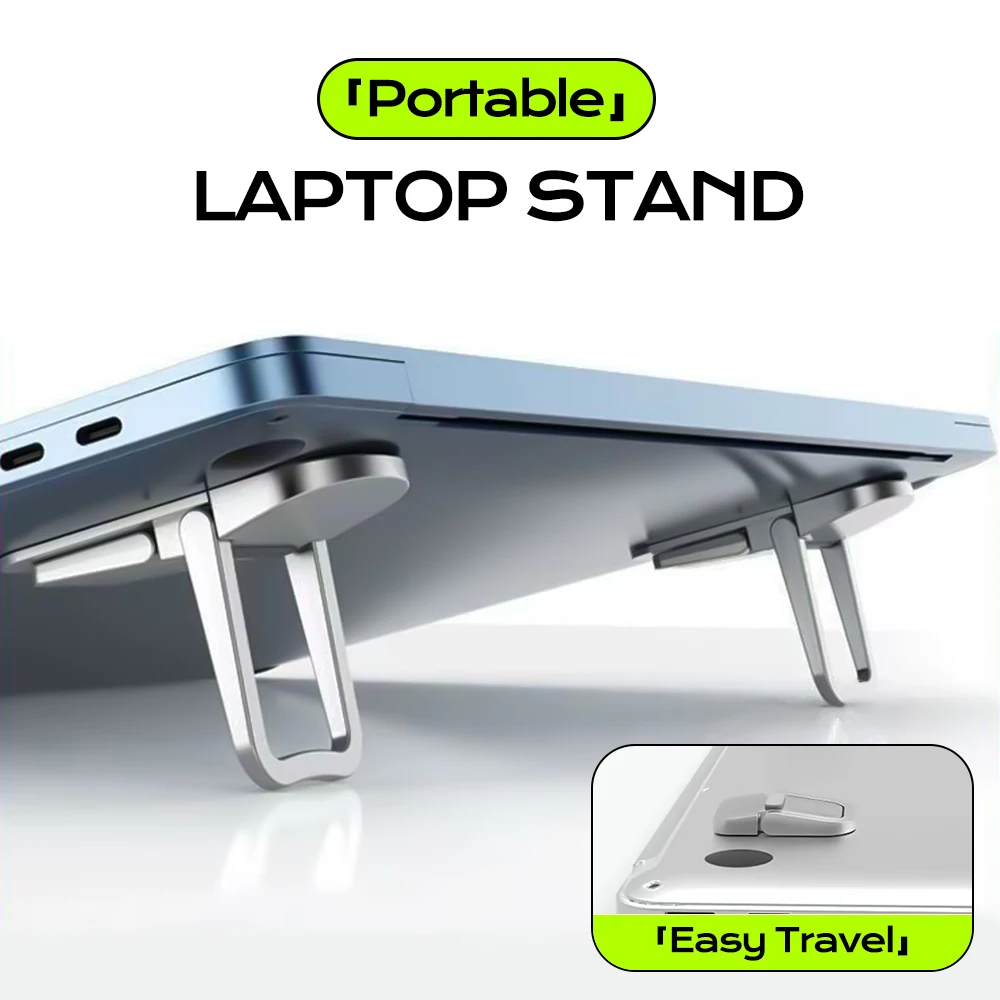 Faltbarer Laptop-Ständer, tragbarer selbstklebender Notebook-Stützhalter, verstellbare, steigende Kühlhalterung, universell für Laptop-Tablet Image