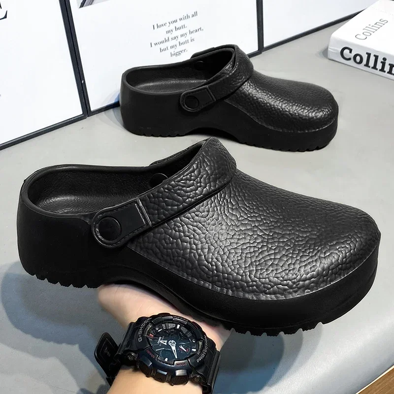 Männer Clogs Schuhe Rutschfeste Schuhe für Männer Rutschfeste Restaurant Koch Schuhe Sommer Männliche Wasserdichte Garten Schuhe Angeln Schuh