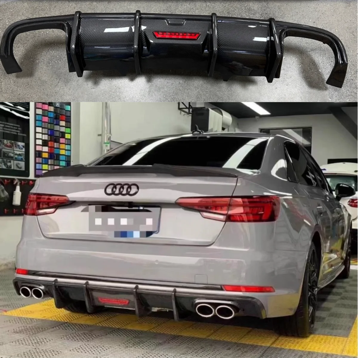 Paraurti posteriore Lip Diffusore Per Audi A4 Standard S-Line S4 B9 Sport 2017 2018 2019 2020 5 Porte Auto Diffusore Spoiler/PP di Scarico