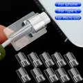 Per cavo caricabatterie Apple iPhone tipo C cavo dati micro USB clip di supporto protezione trasparente morsetto per custodia in silicone