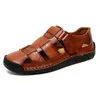 Sommer Herren Sandalen Outdoor Strand Sandalen Split Leder Walking Sandalen Mode Flache Männer Schuhe Plattform Turnschuhe Große Größe 38-48