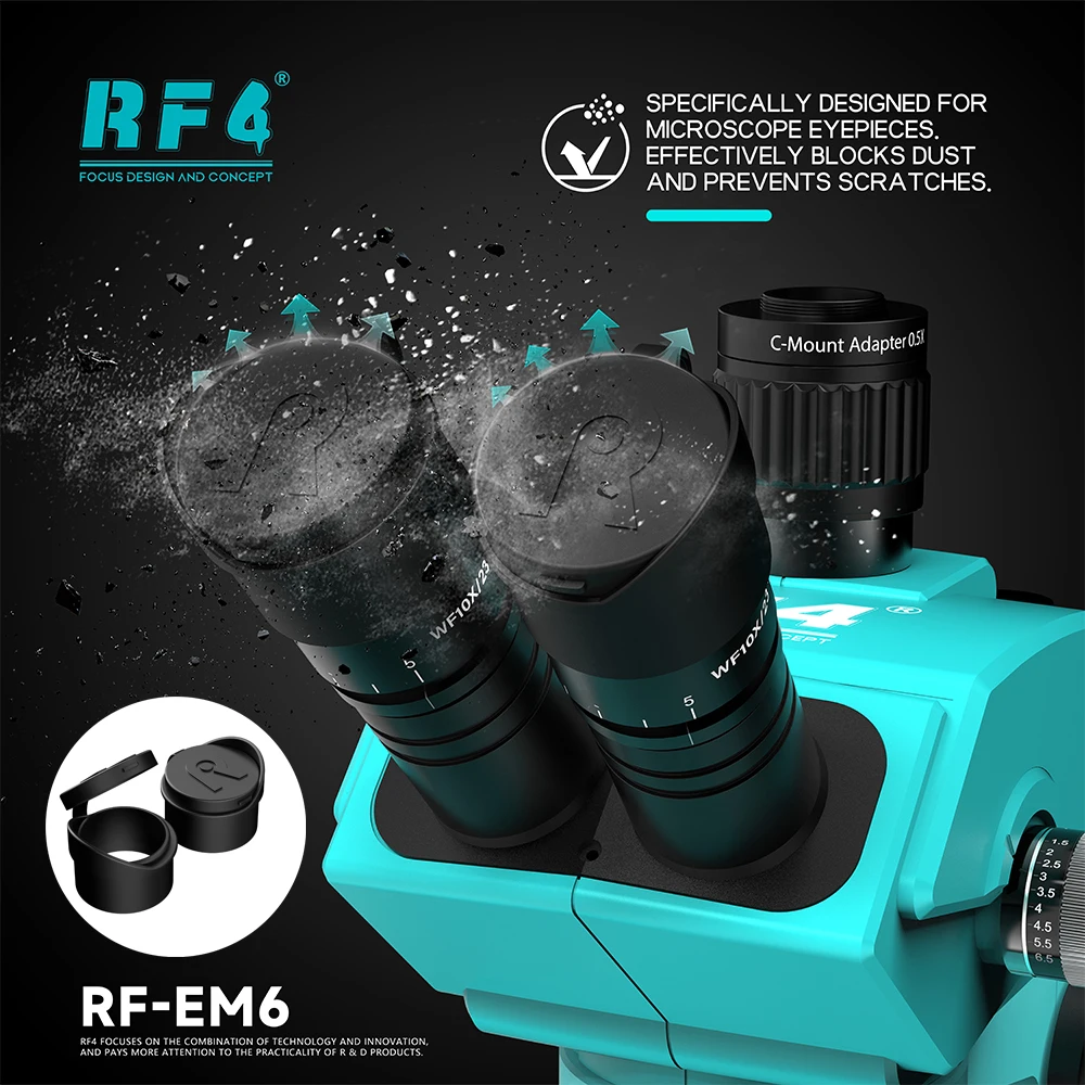 RF4 RF-EM6 Mikroskop Gummi Augenschutz Staubschutz für Mikroskop Reparatur Okularschutz Staubdicht Anti-Ermüdungswerkzeug Image