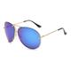 FORLUZ Oversized Goggle Sunglasses Women Luxury Mirror Metal Fashion Shades Uv400 Eyewear(Gold-Blue)