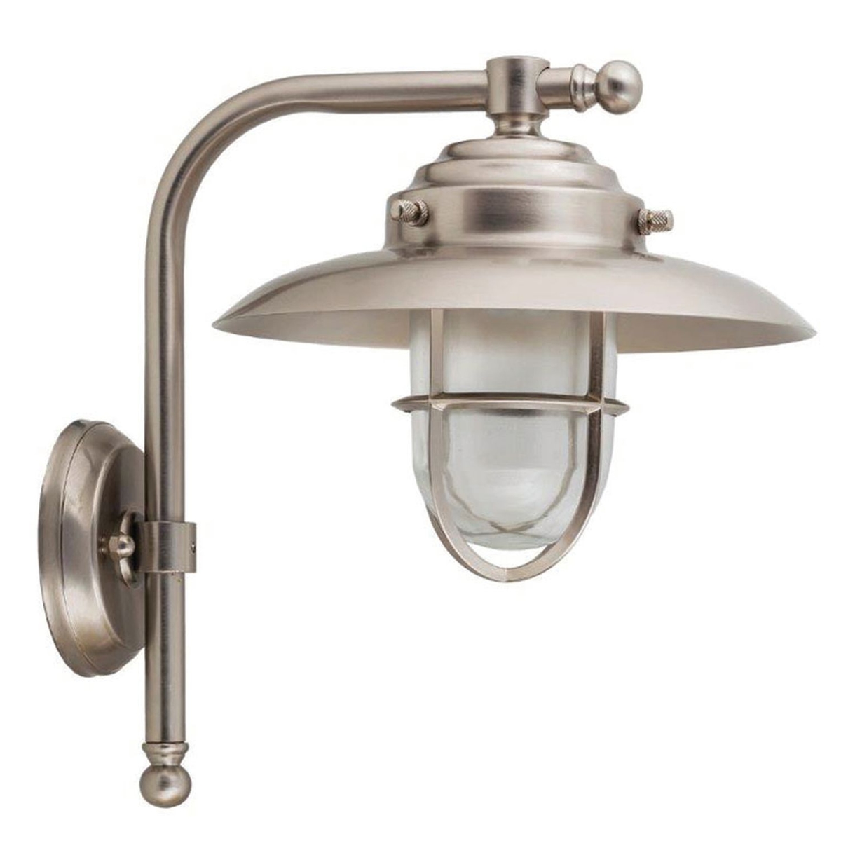 Licht-Erlebnisse Wandleuchte aus Messing IP43 Maritim in Nickel Image