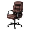 HON Pillow-Soft Series High-Back Genuine Leather Executive Chair Upholstered in Brown | 46.5 H x 26.25 W x 29.75 D in | Wayfair 2091SR69T