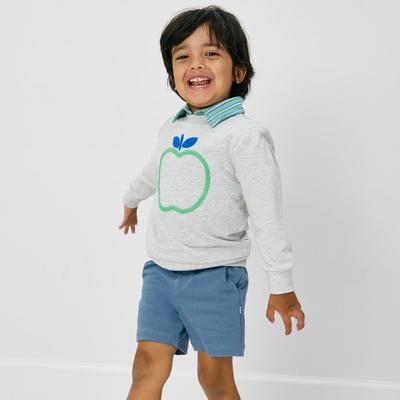 Light Heather Gray Apple Kids Bamboo Crewneck Sweatshirt - 8