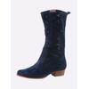 Stiefel HEINE, Damen, Gr. 38, blau (marine), Leder, Veloursleder, Rindsleder, modisch, Schuhe Cowboystiefel Sommerstiefel Reißverschlussstiefel