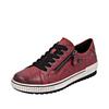 Plateausneaker REMONTE, Damen, Gr. 38, rot (dunkelrot), Leder, used, sportlich, Schuhe, Freizeitschuh, Halbschuh, Schnürschuh mit Außenreißverschluss