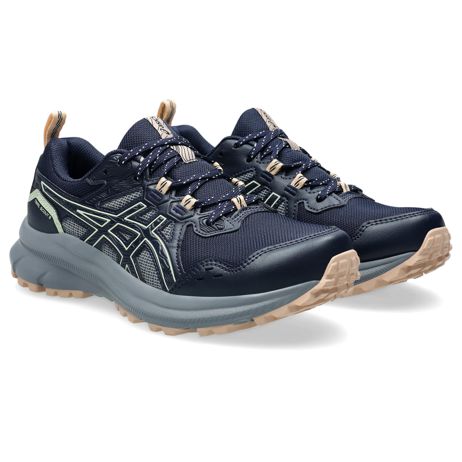 Trailrunningschuh ASICS "TRAIL SCOUT 3", Damen, Gr. 42, grün (midnight, whisper grün), Textil, Schuhe