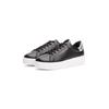 Plateausneaker TOMMY HILFIGER "ESSENTIAL PLATFORM COURT SNEAKER", Damen, Gr. 37, silber (schwarz, silberfarben), Leder, sportlich, Schuhe, Freizeitschuh, Halbschuh, Schnürschuh mit gepolstertem Schaftrand
