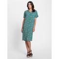 Sommerkleid INSPIRATIONEN "Druck-Kleid", Damen, Gr. 48, Normalgrößen, blau (ozean, sesam, bedruckt), 100% Viskose, gemustert, mehrfarbig, knielang, Rundhals, Kurzarm, Kleider