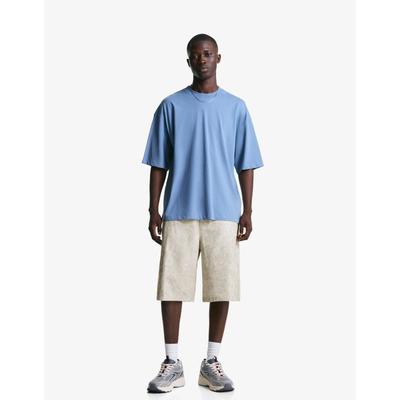 Bershka Printed Bermuda Shorts Men 31 Grey