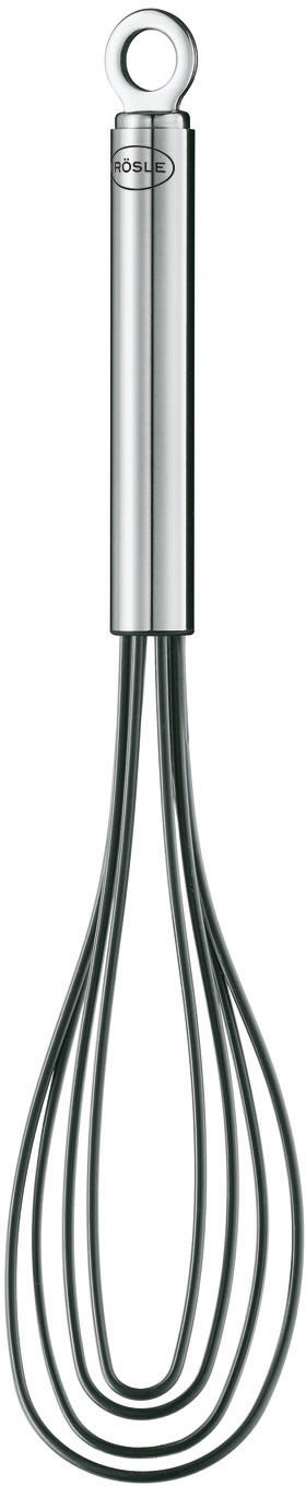 Schneebesen RÖSLE, schwarz (edelstahlfarben, schwarz), B:6cm H:4cm, Edelstahl 18/10, Silikon, Schneebesen, Tellerbesen mit Silikon, Edelstahl 18/10, spülmaschinengeeignet