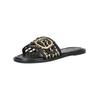 Pantolette INUOVO "INUOVO Pantoletten Leder", Damen, Gr. 38, schwarz, Leder, casual, Schuhe