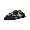 Pantolette INUOVO "INUOVO Pantoletten Leder", Damen, Gr. 40, schwarz, Leder, casual, Schuhe