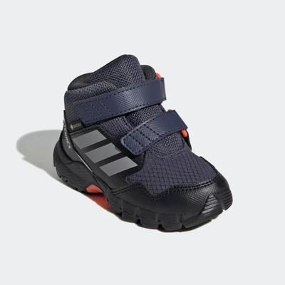 Wanderschuh ADIDAS TERREX "TERREX SKYCHASER MID GORE-TEX KIDS E", Gr. 27, shadow navy, grau three, semi impact orange, Textil, Synthetik, sportlich, Schuhe, wasserdicht Image