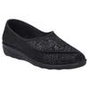 Hausschuh JOSEF SEIBEL "Nice 104", Damen, Gr. 40, schwarz, Textil, geblümt, Basic, Schuhe, Klettschuh, Pantoffel mit praktischem Klettverschluss