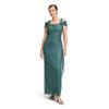 Abendkleid VERA MONT "Vera Mont Damen Abendkleid im Glitzer-Look", Damen, Gr. 40, Normalgrößen, grün (grün, grau), Mesh, Obermaterial: 100% Polyester. Futter: 100% Polyester., elegant, figurumspielend lang, Rundhals, Kurzarm, Kleider, Material