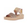 Keilsandalette GABOR "Gabor Sandalen Leder", Damen, Gr. 41, beige (beige, gold), Leder, casual, Schuhe
