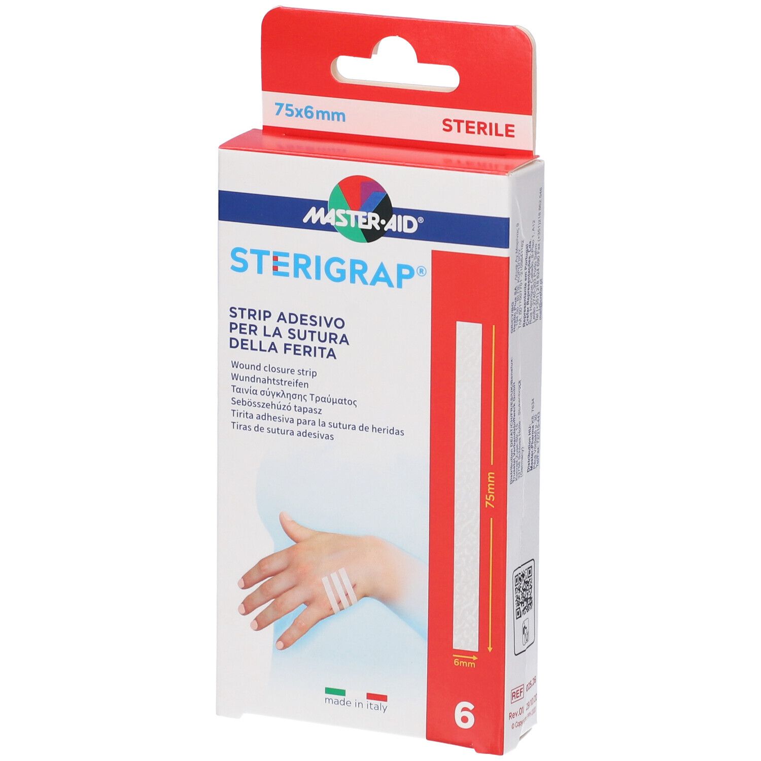 Master-Aid Sterigrap Strip Adesivo Sutura Ferite 75x6 mm 6 pz Cerotto