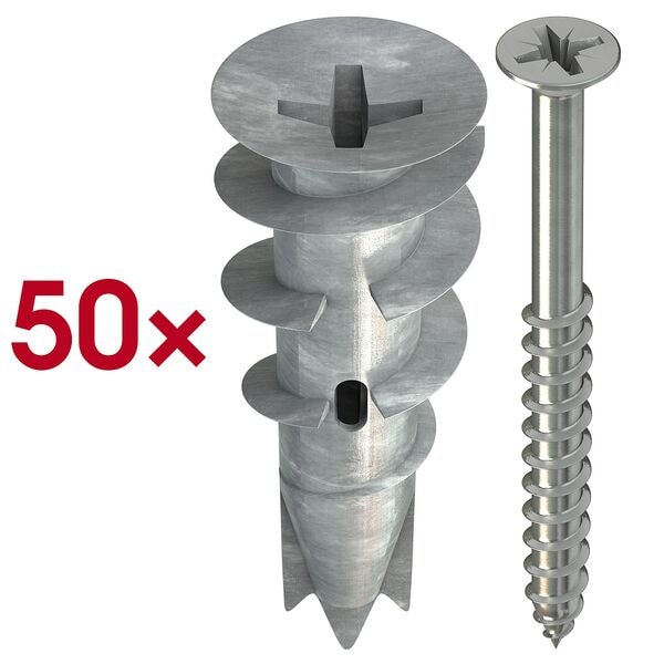 TOX Gipskartondübel »SPIRAL Plus« 50 mm 50 Stück silber