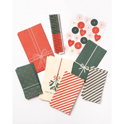 folia Adventskalendertüten-Set, rot-grün, 24 Stück Image