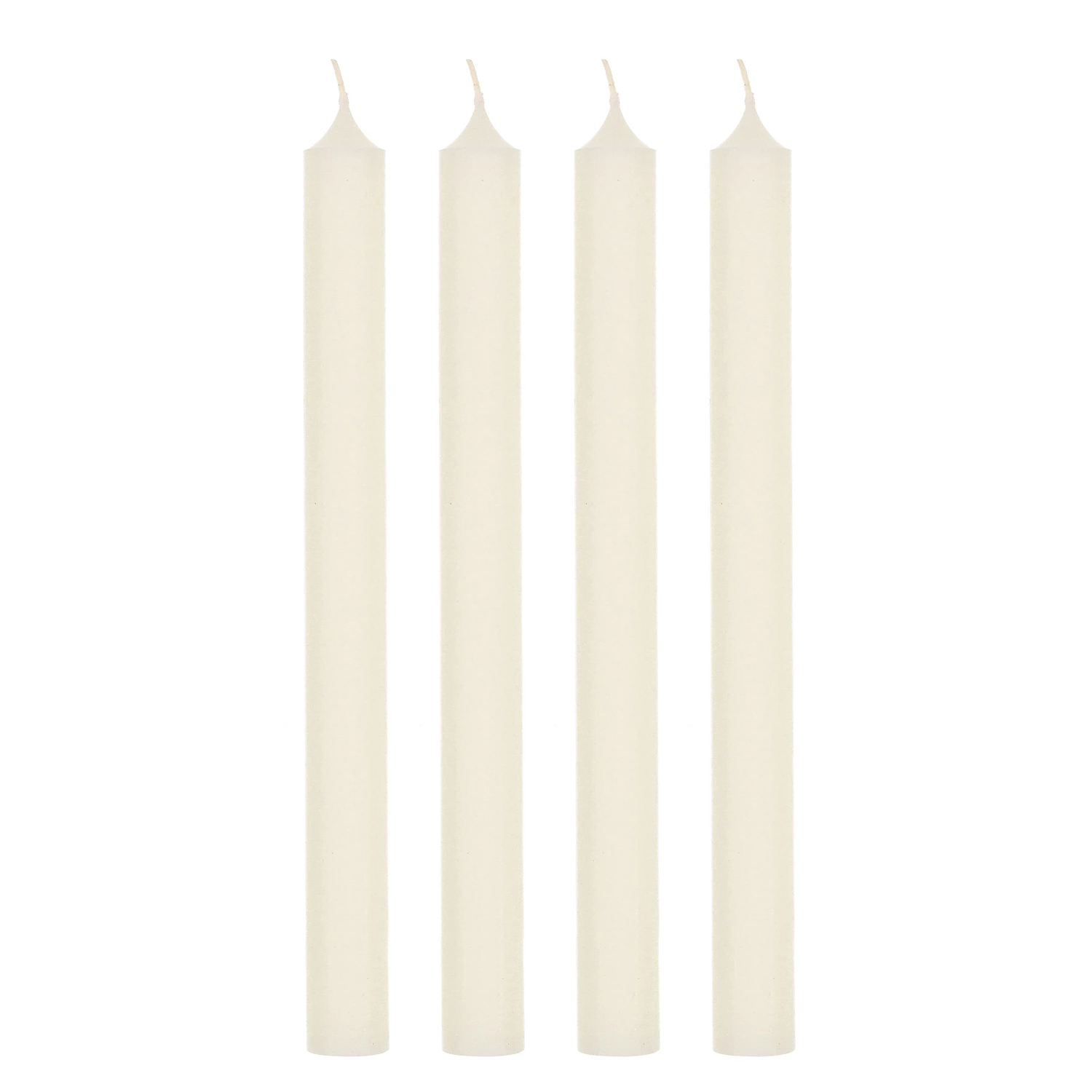 Rustikale Stabkerzen, wollweiß, 25 x 2,2 cm, 4 Stück Image