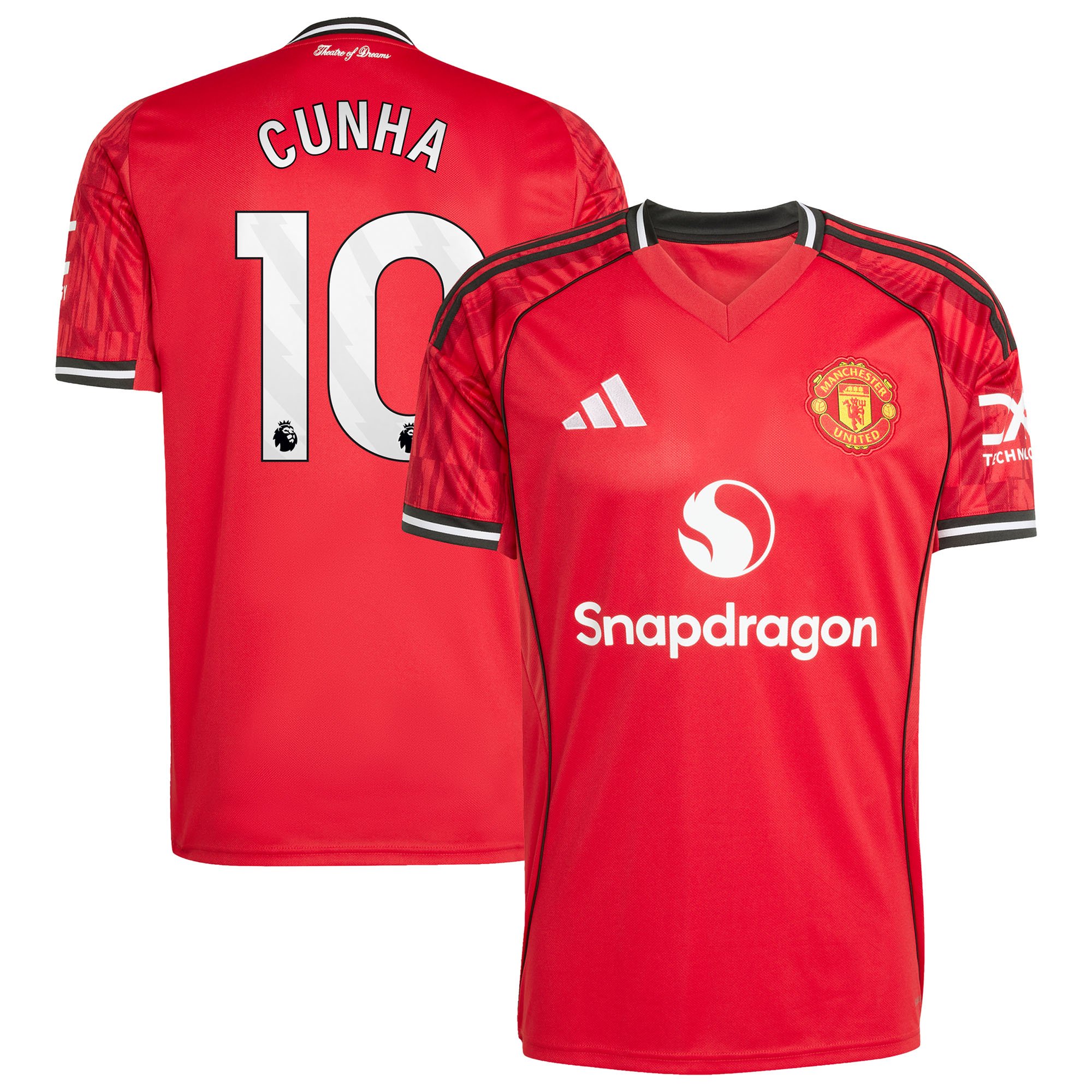 Maillot Domicile Manchester United adidas 2025-26 avec flocage Cunha 10 - Homme Taille: XL