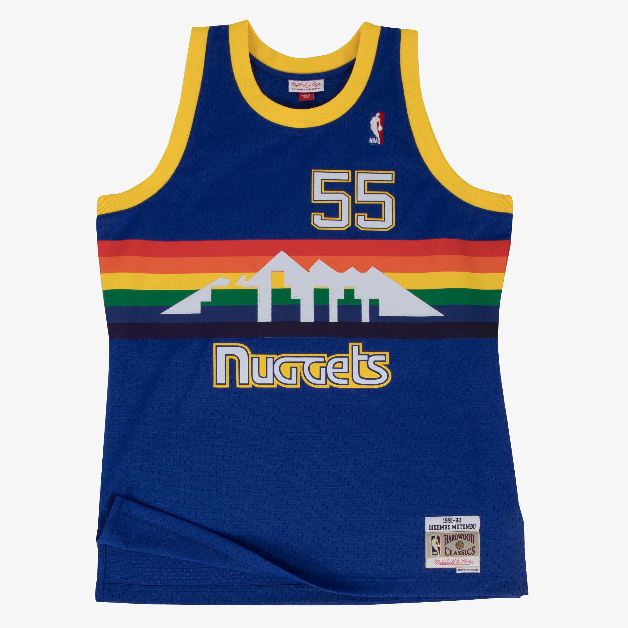 Maillot Swingman Extérieur Denver Nuggets 1991-92 Mitchell & Ness – Bleu marine – Dikembe Mutombo - Homme Taille: S