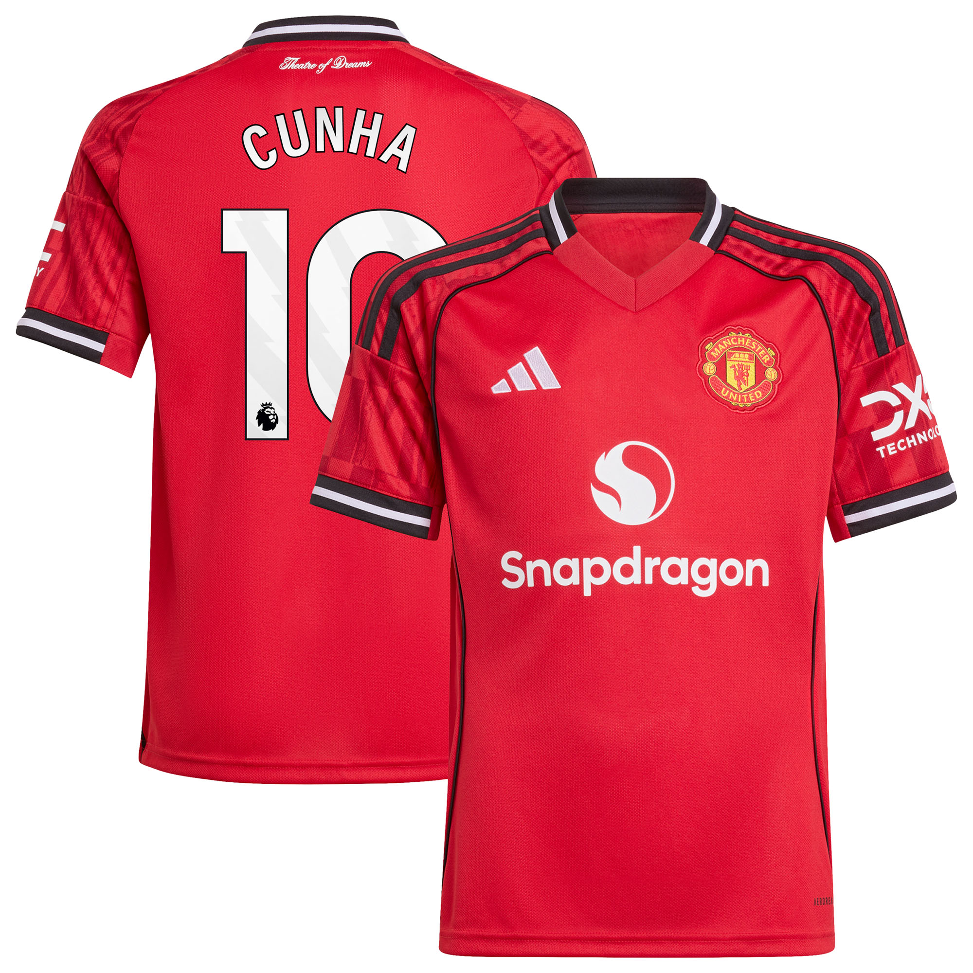 Maillot Domicile Manchester United adidas 2025-26 - Enfant avec flocage Cunha 10