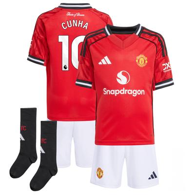 Manchester United adidas Heim-Kit Mini 2025-26 mit Aufdruck Cunha 10 Image