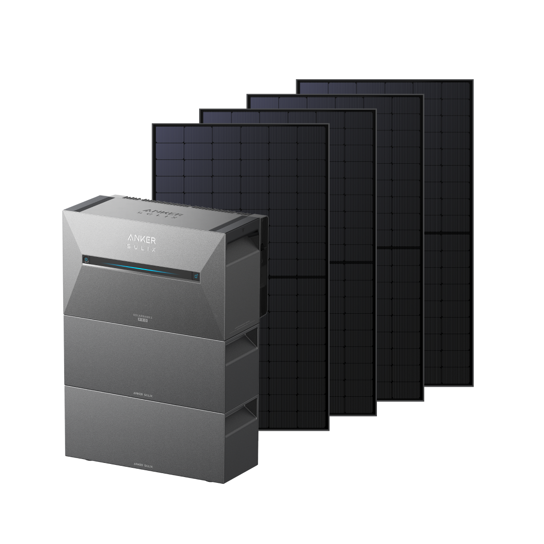 Anker SOLIX Solarbank 3 E2700 Pro + 2000Wp Bifaziales Solarmodul + 2× BP2700 Erweiterungsakku Image