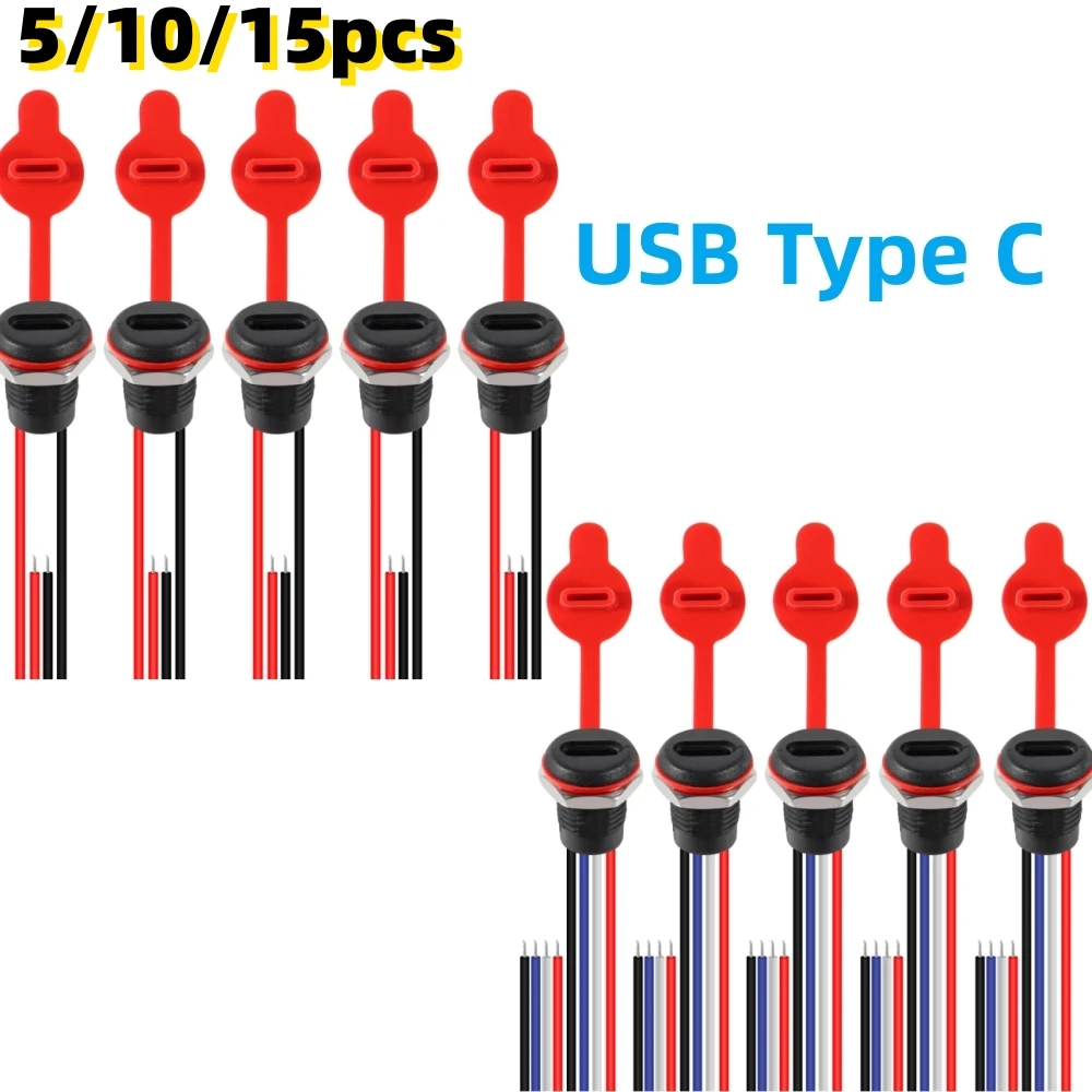 10PCS Lade Buchse Weibliche Montieren Stecker Typ-C Weibliche Chassis 2/4 Pin Typ-C Weibliche Buchse stecker Jack Weibliche Image