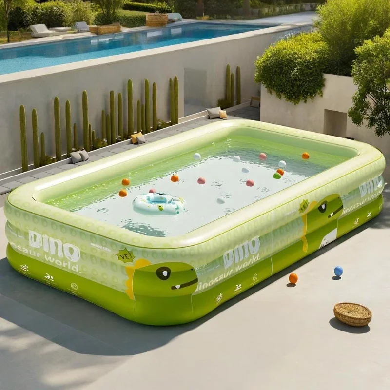 Aufblasbares Schwimmbecken, Familien-Kiddie-Pool, vollformatiger aufblasbarer Pool für Kinder und Erwachsene für Partys im Hinterhof, Garten, im Freien Image