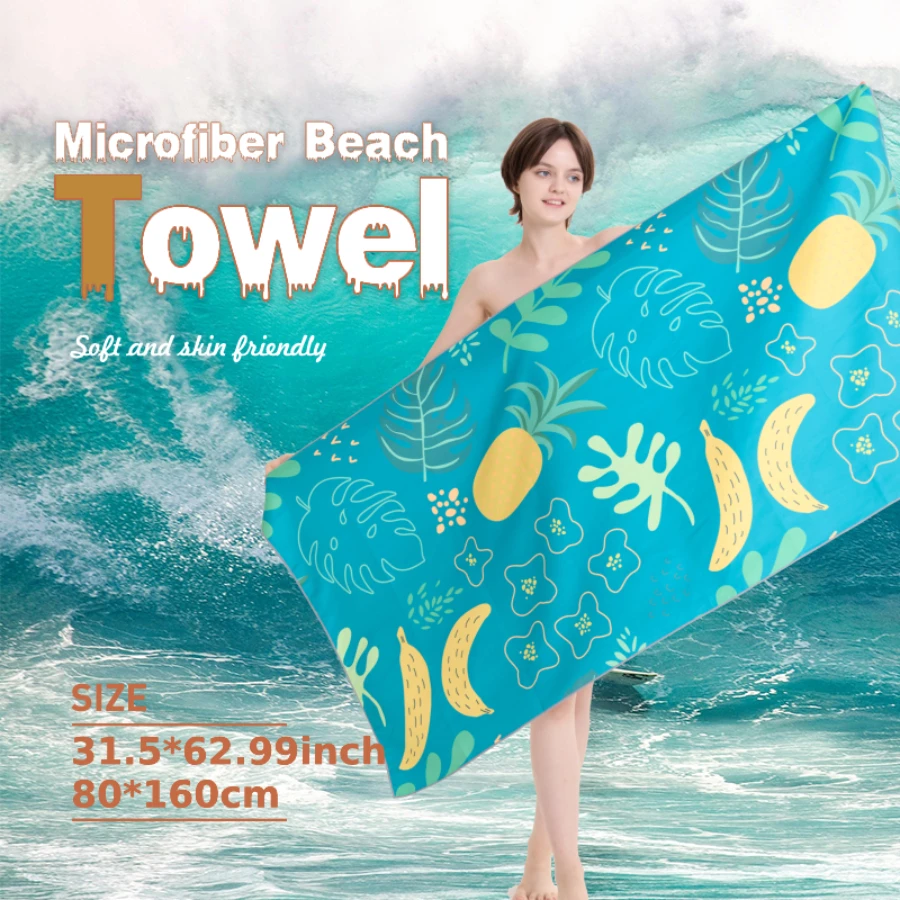 Boho Super saugfähiges Mikrofaser-Strandtuch, schnell trocknendes Handtuch, Reisehandtuch, sanddicht, weiches Licht, schnell trocknend, zum Schwimmen am Strand Image