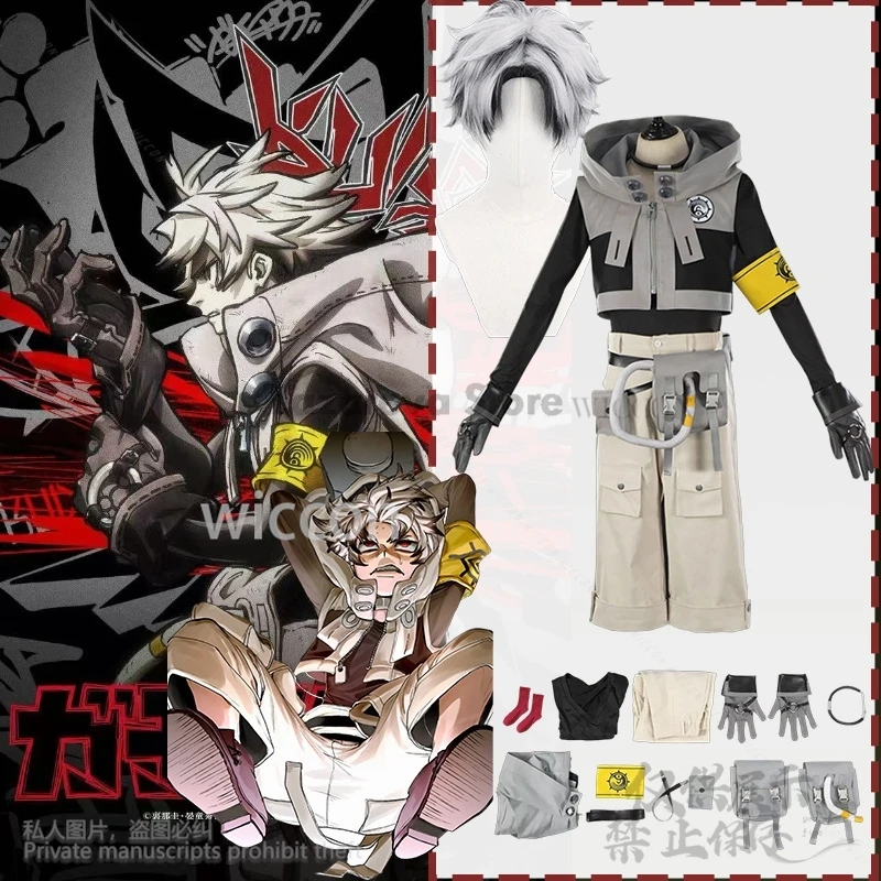 Rudo Neue Anime GACHIAKUTA Cosplay Kostüm Punk Straße Hot Punk Hülse Mit Kapuze Jacke Y2K Mode Uniform Perücken Cos Angepasst Image