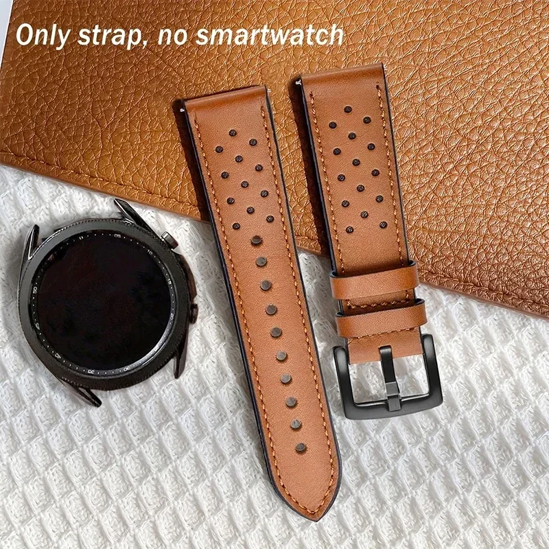 Lederarmband für Samsung Galaxy Watch 7/FE/6/5/pro/4/Classic Gürtel 20mm/22mm Locharmband Huawei GT /Amazfit GTS-GTR 4-2 Armband Image