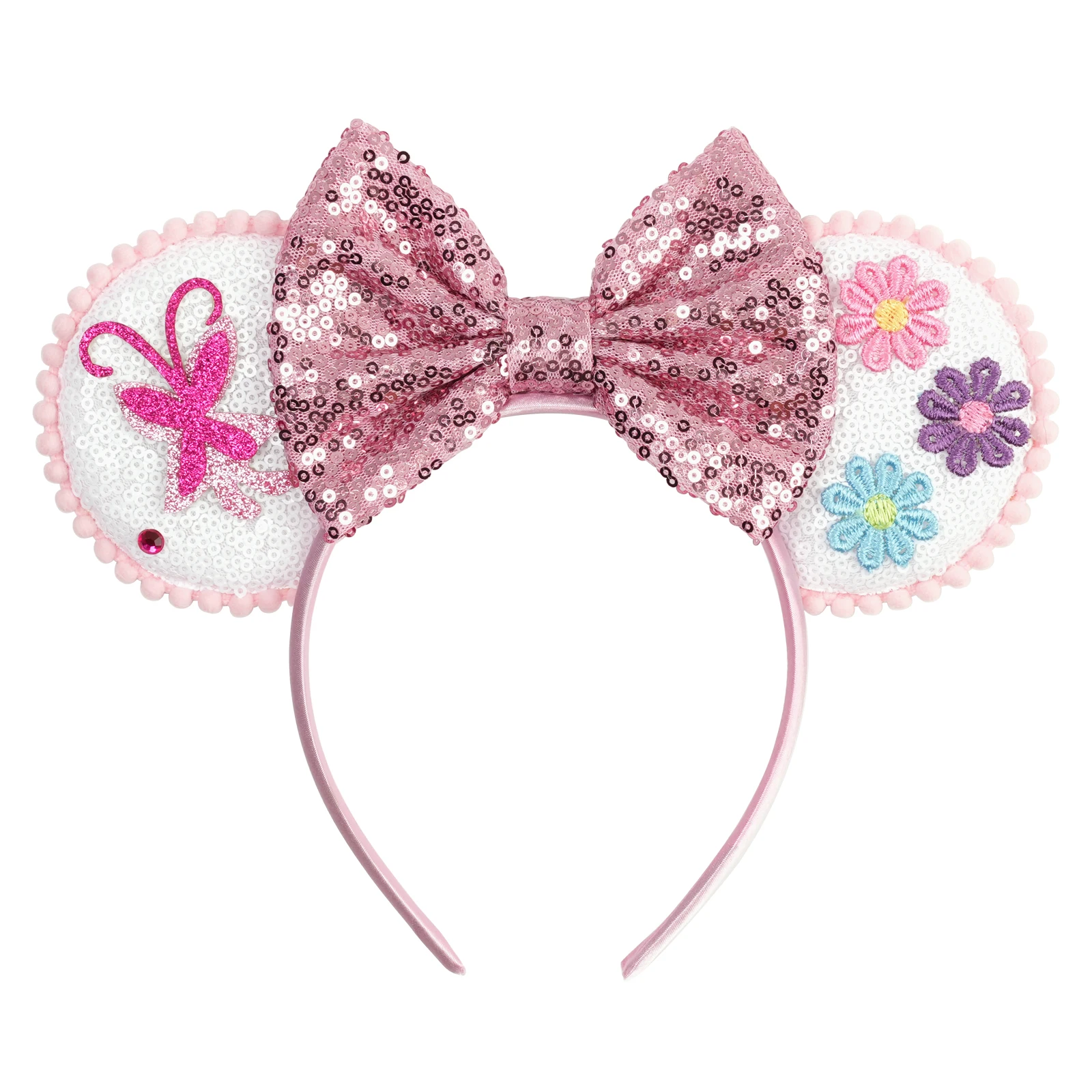 Disney Mickey Mouse Ohren Stirnbänder für Frauen Mädchen Party Haarschmuck Minnie Mouse Haarband Kinder Pailletten Schleifen Kopfbedeckung Geschenke Image