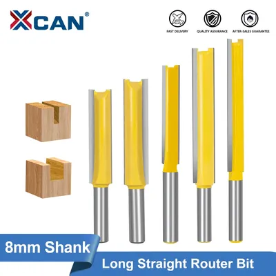 Xcan Straight Router Bit lang 50-76mm 8mm Schaft Holz Router Bit Vorlage Trim Scharnier Stemm fräser Bit
