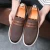Tägliche Slipper Schuhe Männer pu gemischte Farben flacher Boden flach bequem bequem atmungsaktiv rutsch fest Business Casual Herren schuhe