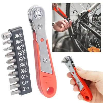 Mini-Ratschenschlüssel-Set, 1/4 Zoll Schraubendreher-Bits-Set mit Multi-Schraubendreher-Antrieb, Innensechskant-Bits-Set, Dual-Purpose, L-Biegeschlüssel