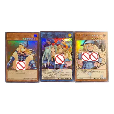 3 Teile/satz Diy Version 5 Yu-Gi-Oh! Dark Magician Girl Collection Karte Farbe Flash Ygo Dark Magician Girl Anime Karte Geschenk Spielzeug Image