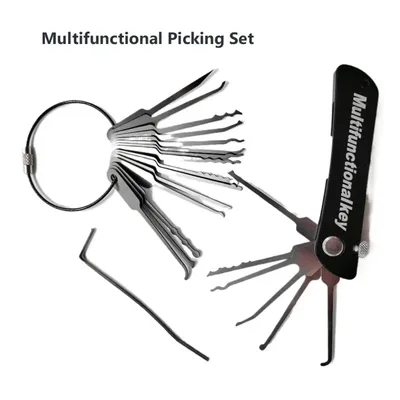 Professionelles Übungs-Lock-Picking-Set, faltbar, 21-in-1-Lock-Pick aus Edelstahl mit Schraubenschlüssel, kompaktes Trainingsset für Anfänger