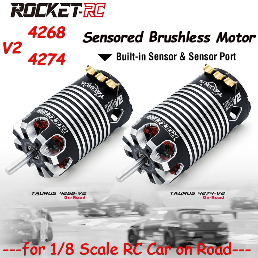 ROCKET-RC 4274 4268 V2 Bürstenloser Motor Eingebauter Sensor für Traxxas Wltoys HSP 1/8 RC Car Monster On-Road Buggy Truck Rennwagen