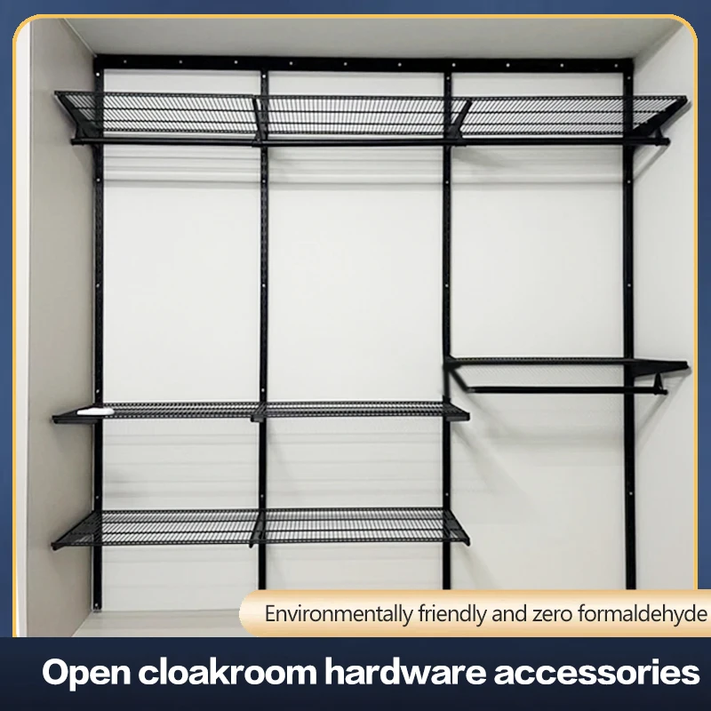 Metall-Kleiderschrank, Schlafzimmer, Zuhause, Mietzimmer, einfache Montage, offener Ganzstahlrahmen, Garderobe, Aufbewahrungsschrank, Kleiderschrank