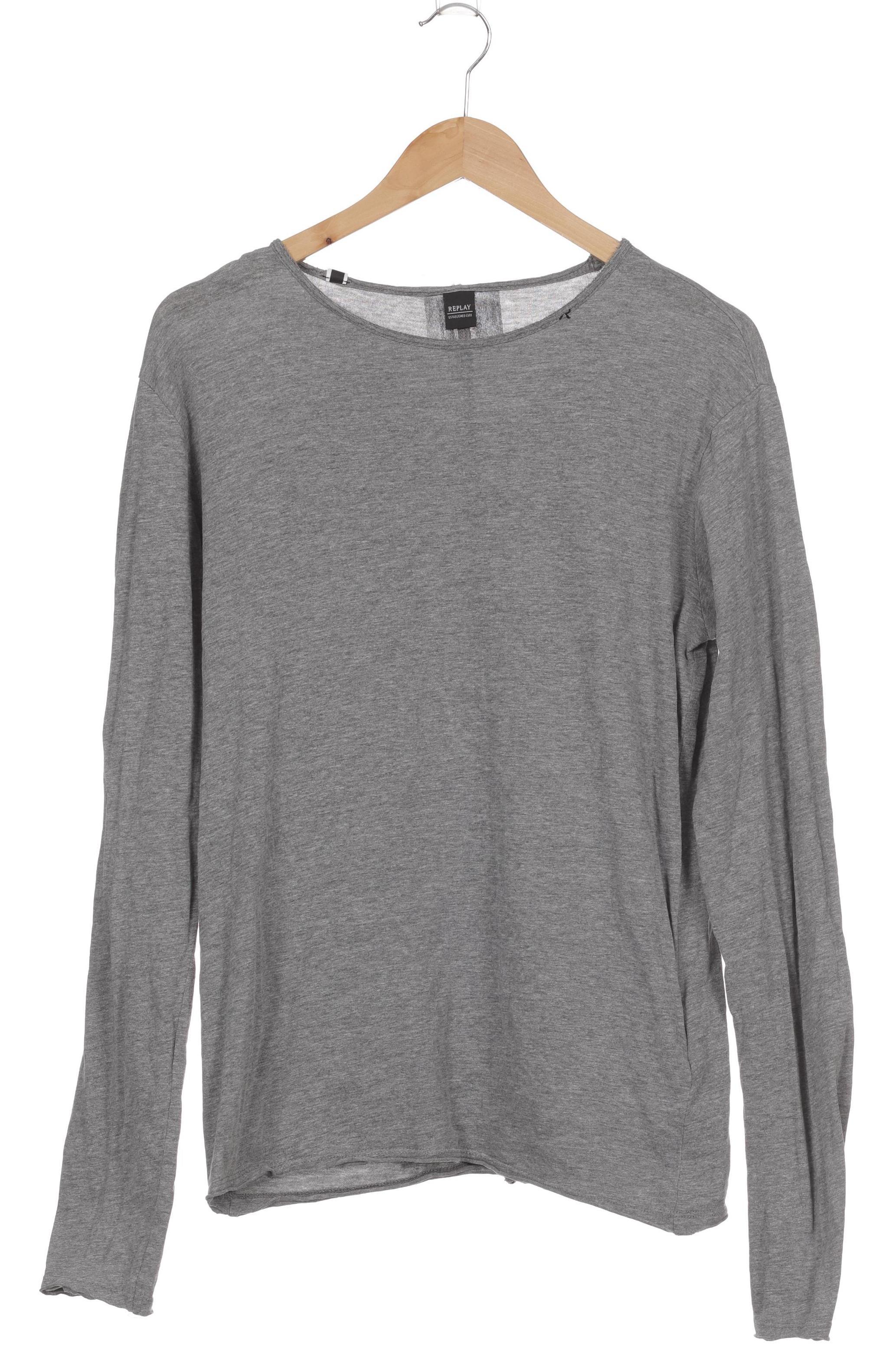 Replay Herren Langarmshirt, Gr. , grau, Baumwolle, Viskose Image